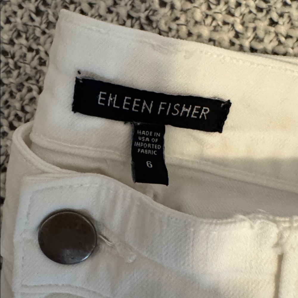 Eileen Fisher Organic Cotton White Straight Leg Jeans Women’s 6 - Picture 2 of 4